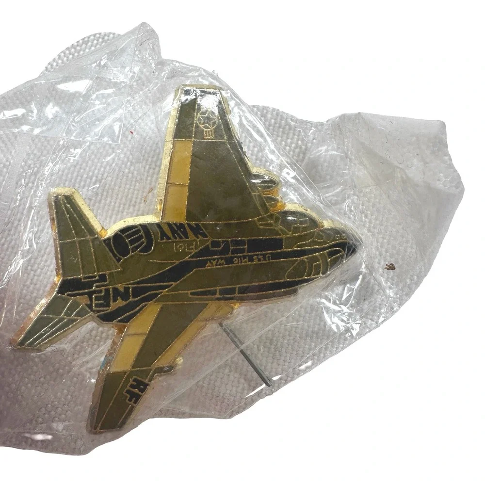 US Navy Fighter Jet Enamel Pin Set Gold Tone Aircraft Collectible
